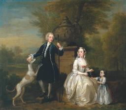 Ashley Cowper with his Wife and Daughter 1731 by William Hogarth 1697-1764